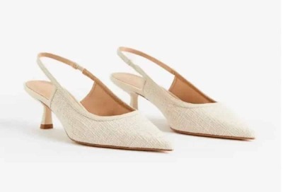 Белые туфли на низком каблуке с ремешком на пятке от H&M